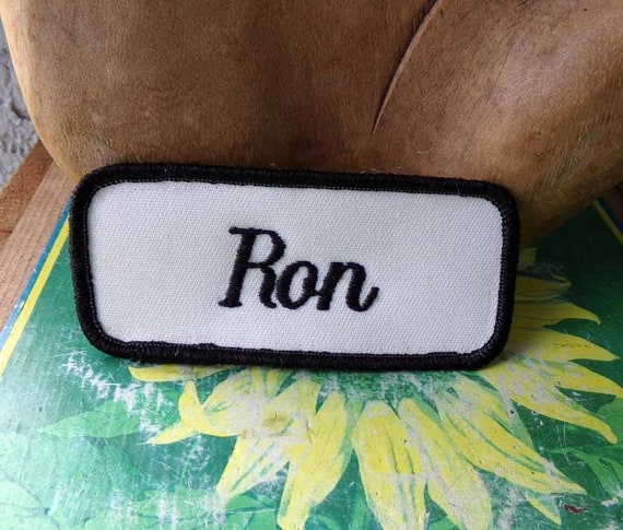 Ron name patch, Ron, embroidered patch, work shir… - image 1