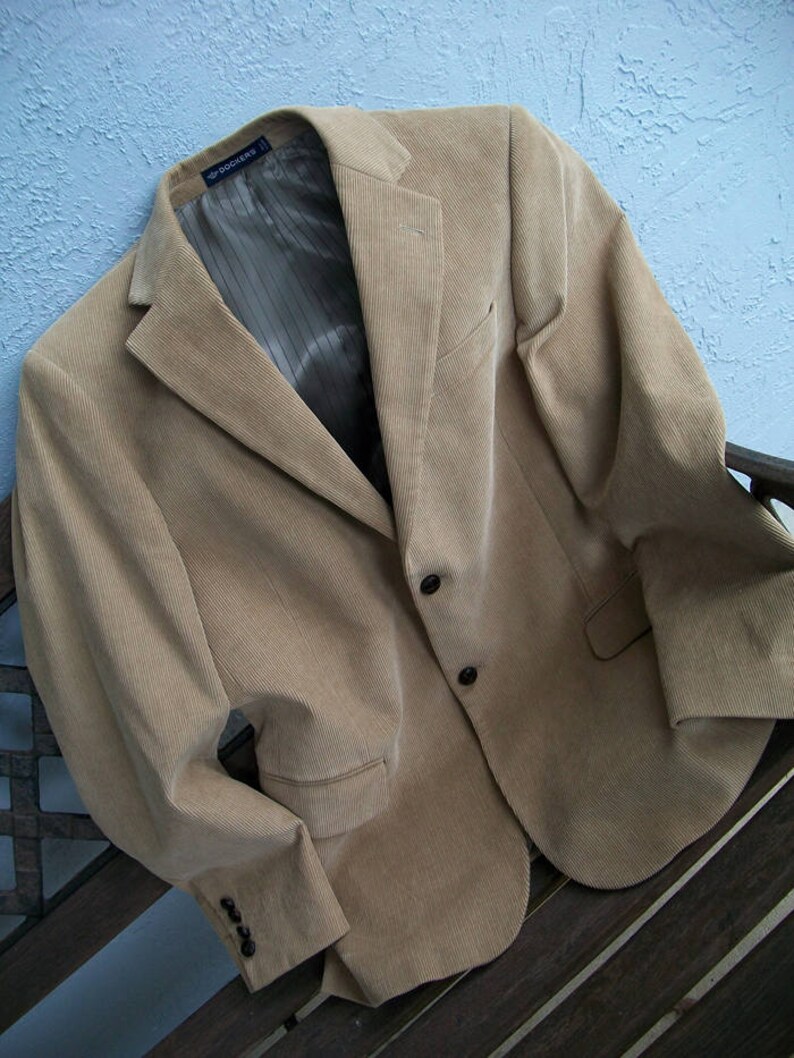 Men's Dockers Corduroy Suit Jacket, Dockers Corduroy blazer, Men's tan jacket blazer, size 40R image 9