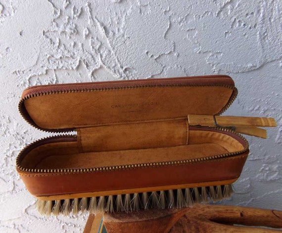Car valet brush, vintage clothes brush with case,… - image 5