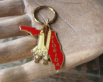 Florida Space Shuttle keychain, vintage Florida keychain, space keychain, space shuttle keychain