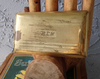 Vintage cigarette case, mid century cigarette holder, art deco cigarette case, REM