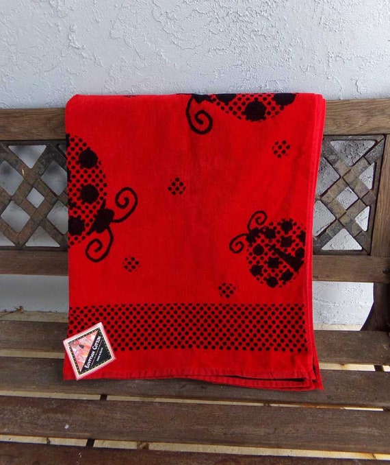 Ladybug Beach Towel Egyptian Cotton Towel Oversized Towel Egyptian Cotton Oversized Ladybug Beach Bath Towel