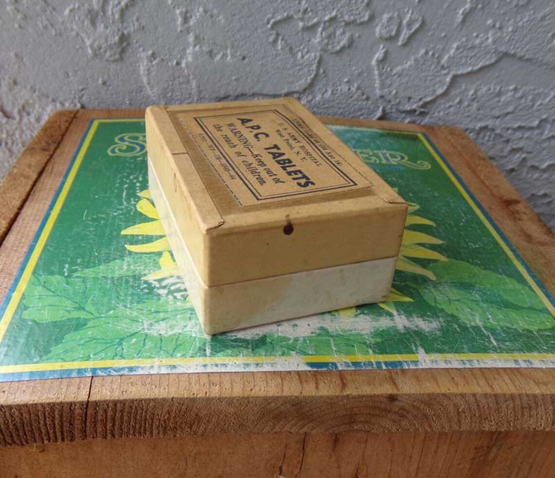 Military hospital pill box A.P.C Tablets box U.S. Army Etsy