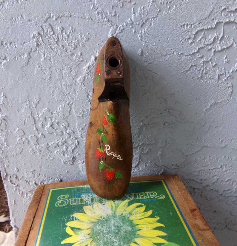 recipe holder wooden shoe Recipe holder wooden shoe recipe holder wooden recipe holder vintage wooden shoe recipe stand