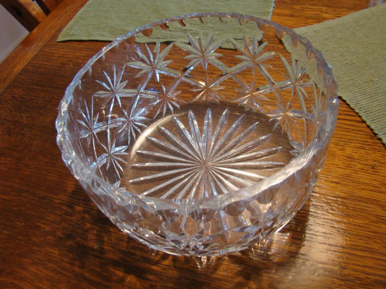 Crystal glass bowl, Vintage crystal bowl, vintage glass crystal bowl, vintage glass bowl, crystal fruit bowl bild 2