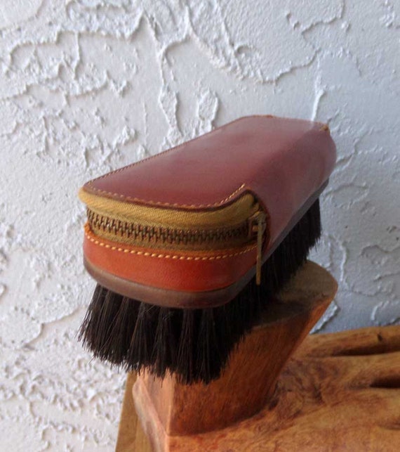 Car valet brush, vintage clothes brush with case,… - image 5