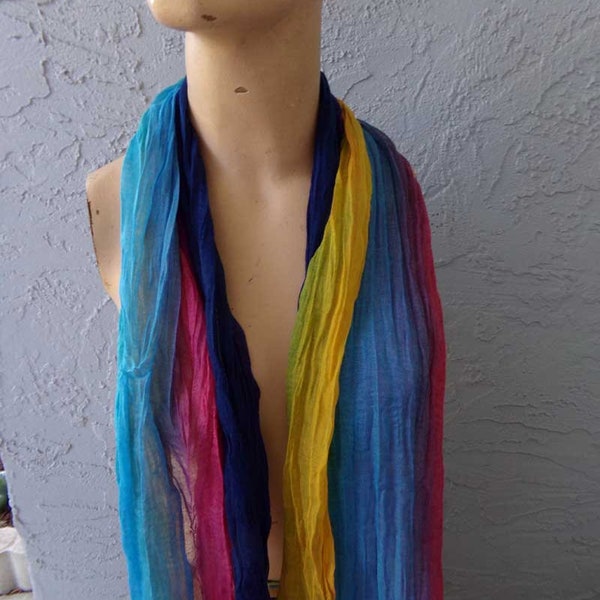 Tie Dye Scarf. Depeche Mode New York tie dye scarf, rainbow scarf, tie dye scarf shawl, multi color scarf hippie clothing