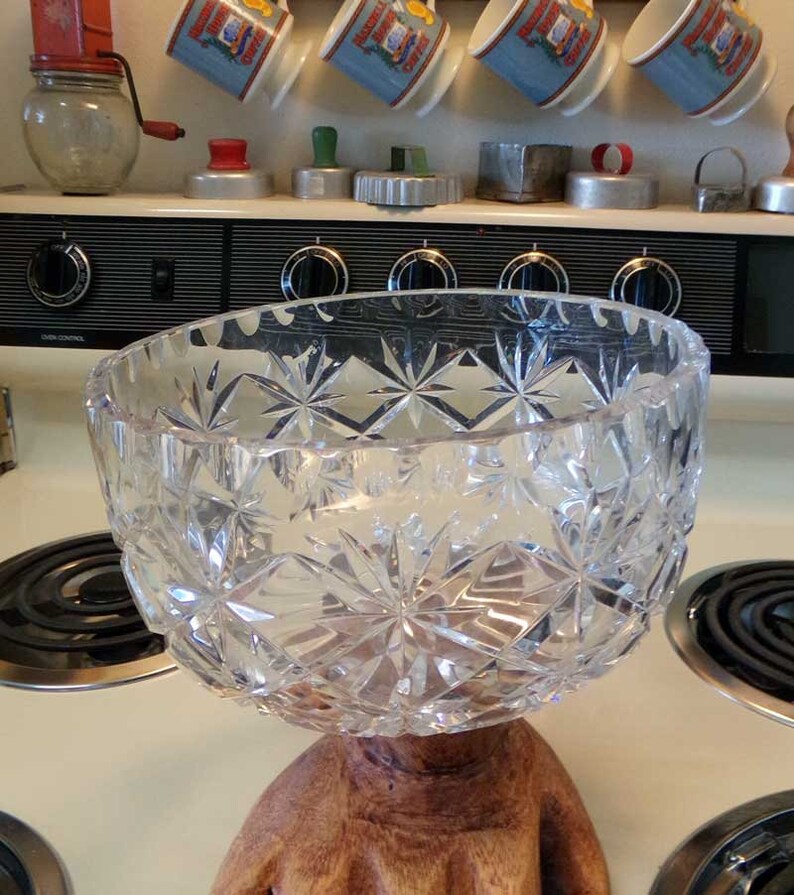 Crystal glass bowl, Vintage crystal bowl, vintage glass crystal bowl, vintage glass bowl, crystal fruit bowl bild 6