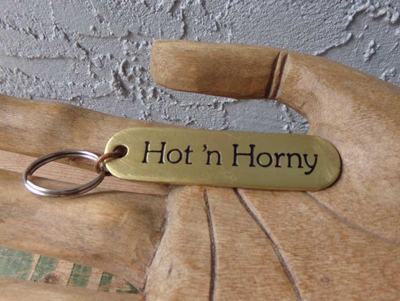 Hot and Horny brass keychain, hot and horny, bras… - image 3