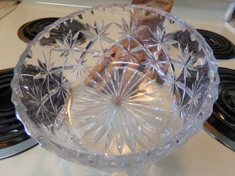 Crystal glass bowl, Vintage crystal bowl, vintage glass crystal bowl, vintage glass bowl, crystal fruit bowl bild 7