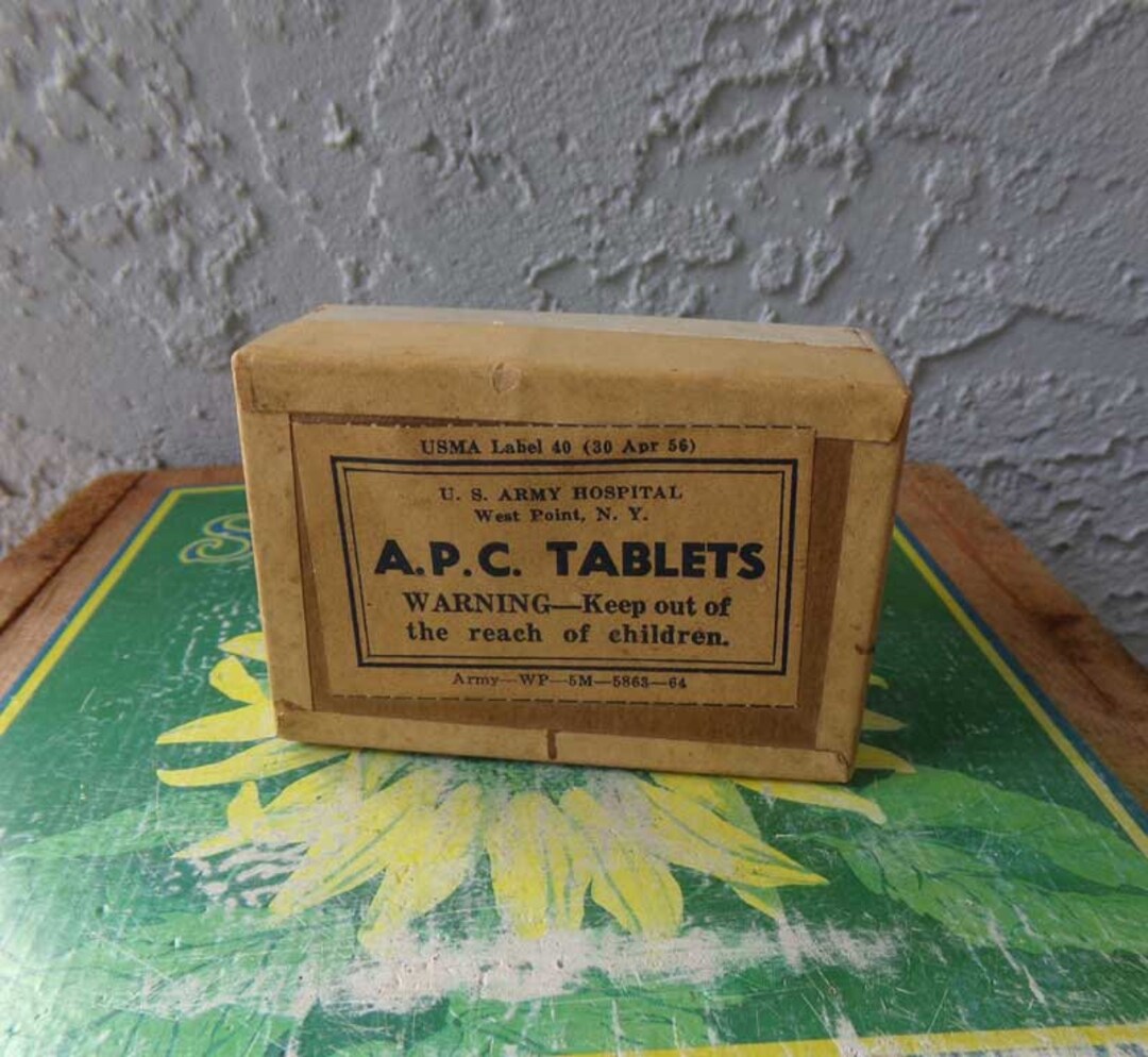 Military Hospital Pill Box, A.P.C Tablets Box, U.S. Army Hospital Box