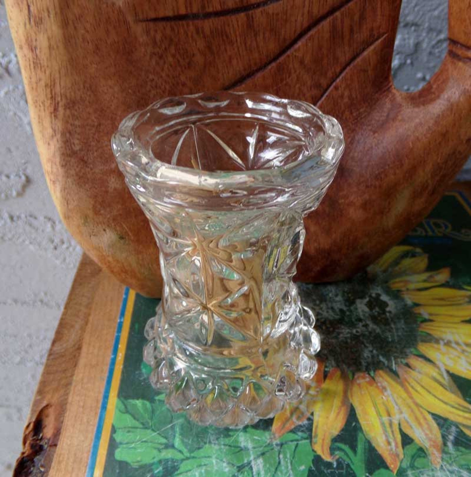 Glass Toothpick Holder Vintage Glass Toothpick Holder Cut Etsy