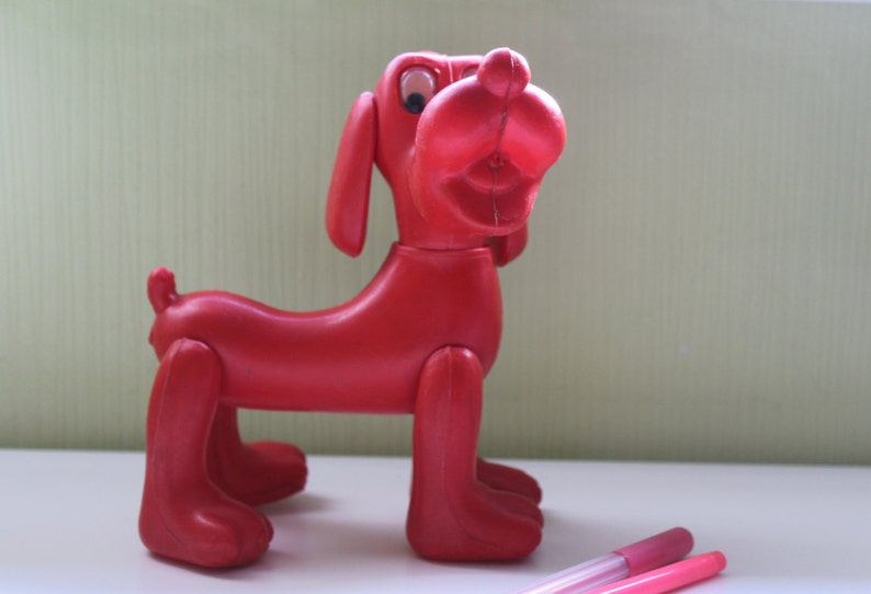 Pluto Soviet Toy Cartoon Character Made in USSR Red Dog Plastic Toy Soviet Plastic Toy