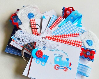 BABY TRAIN junk journal /junk journal/baby boy journal/mini boy journal/birth journal/baby shower/pregnancy journal /baby/adoption/train