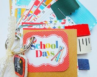 BACK TO SCHOOL junk journal/fashion bag charm/journal/elementary/ kindergarten/mini junk journal/junk journal/first day of school/gift