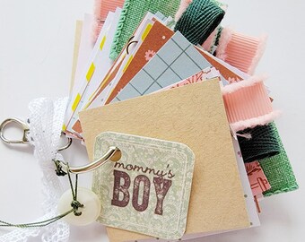 BOY MOM JUNKJOURNAL /key chain junk journal / journal quote/ mini junk journal / junk journal/ journal/altered journal/Mom/Bonus Mom