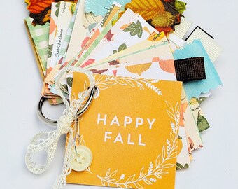 FALL JUNK JOURNAL/key chain junk journal/journal/fall/autumn/mini junk journal/junk journal/fall decorations/pumpkins/apple picking/gift