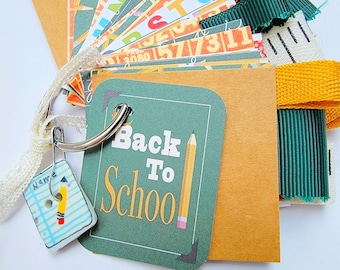 BACK TO SCHOOL junk journal/fashion bag charm/journal/elementary/ kindergarten/mini junk journal/junk journal/first day of school/gift