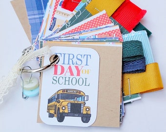 BACK TO SCHOOL junk journal/key chain junk journal/journal/elementary/ kindergarten/mini junk journal/junk journal/first day of school/gift