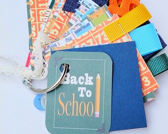 BACK TO SCHOOL junk journal/key chain junk journal/journal/elementary/ kindergarten/mini junk journal/junk journal/first day of school/gift