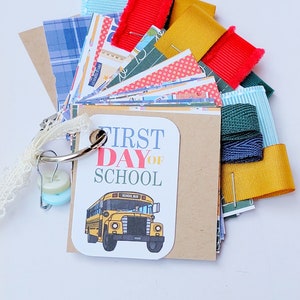 BACK TO SCHOOL junk journal/fashion bag charm/journal/elementary/ kindergarten/mini junk journal/junk journal/first day of school/gift