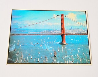 RARE VINTAGE POSTCARD, Golden Hinde Replica San Francisco/junk journal ephemera/Unused/vintage ephemera/travel/California/Golden Gate Bridge