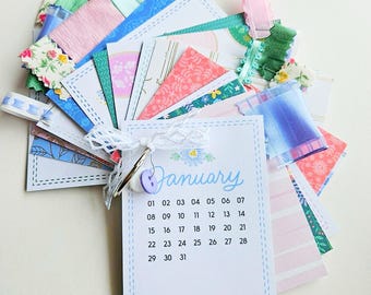 MONTH/YEAR CALENDAR junk journal /new year gift/mini junk journal/junk journal/journal/calendar journal/airbnb /cozy journal/making memories