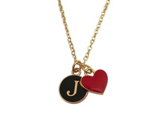 Personalise Initial Necklace, Monogram Necklace, Heart Initial Necklace, Gift for Niece, Custom Necklace for Mum