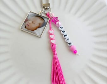 Baby Photo Keychain, Newborn Keychain, Photo Keychain, Baby Keepsake, Personalised Baby Keyring, Gift for New Grandparents, Australian Made