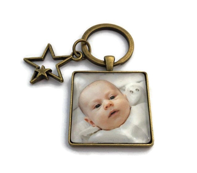New Baby Keyring Baby Photo Keychain New Baby Keepsake Etsy