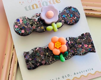 Girls Flower Resin Hair Clips, Children’s Hair Accessory, Niece Best Friend Student Kindy, End of Year, Affordable Gift