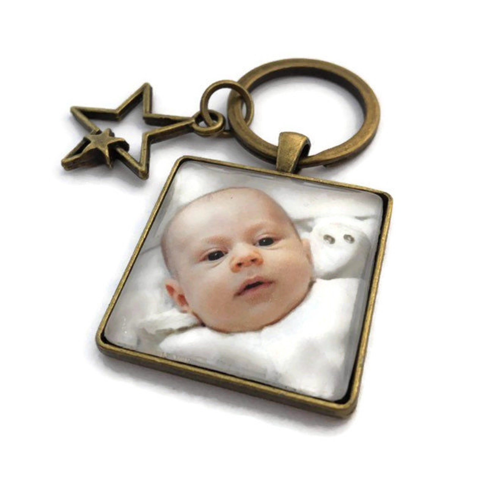 New Baby Keyring Baby Photo Keychain New Baby Keepsake Etsy Nederland