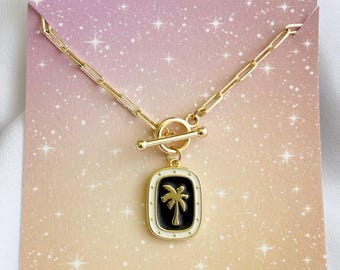 Palm Tree Necklace, Gift for Beach Lover, Jewellery for Gift Giving, Best Friend Work Colleague, Tropical Necklace for Her