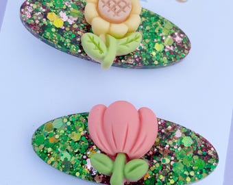 Girls Resin Hair Clips, Hair Accessories, Perfect Petals