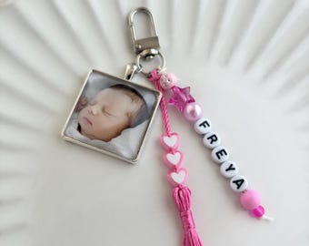 Baby Photo Keychain, Newborn Keychain, Photo Keychain, Baby Keepsake, Personalised Baby Keyring, Gift for New Grandparents, Australian Made