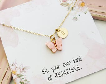 Personalised Butterfly Necklace, Gift for Nature Lover, Jewellery for Gift Giving, Best Friend Work Colleague