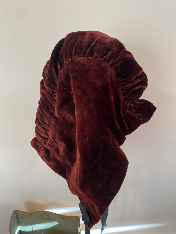Antique 1880s or so hat silk velvet - image 9