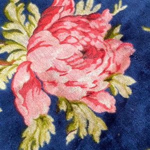Antique Victorian Silk Velvet Fabric piece 1900s Floral