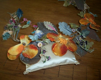 使い古したアンティーク 1880 年代ビクトリア朝クレイジーキルト