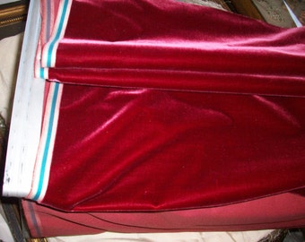 Antique Victorian Silk Velvet Fabric Millinery French Old Store Stock Rare Yardage Pinot Noir