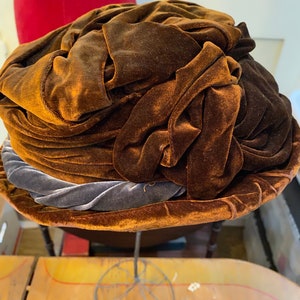 Antique 1915 or so hat silk velvet
