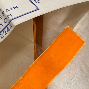 10 yds. of Peach Orange Antique taffeta Back Velvet Ribbon Trim rayon