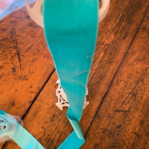 Espalda de satén Vintage Velvet Rayon 2 pulgadas de ancho vendido cortado a medida Aqua