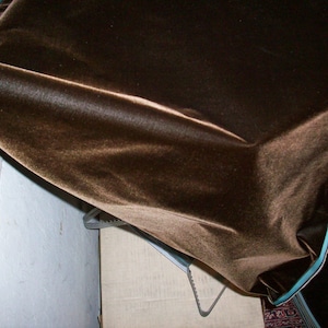 Antique Victorian Silk Velvet Fabric Yardage Made in France 1890s &quot;bittersweet chocolate&quot;