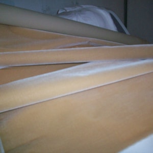 Antique French Silk Velvet Yardage Old Store Stock 1900s Made in France &quot;Butter Caramel&quot;