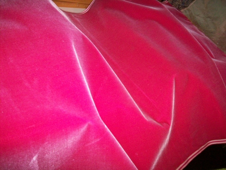 Antique Silk Velvet Old Store Stock in RASPBERRY SHERBET Yardage available French Milinery, Upholstery, Dolls Victorian 