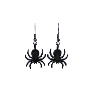 Spider earrings, Halloween creepy spooky scary jewelry