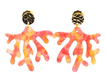 Coral branch earrings, ocean beach inspired jewelry (SMALL)