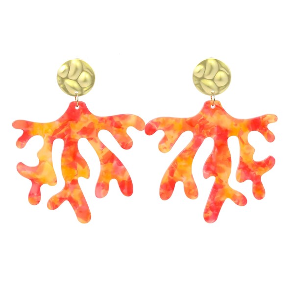 Coral branch earrings, ocean beach inspired jewelry (LARGE)