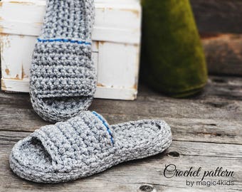 Crochet pattern- women and men spa&wellness slippers,all sizes,slip ons,shoes,loafers,scuffs,adult,t-shirt yarn,unisex,spaghetti yarn